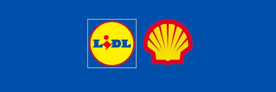 Markenlogos Lidl und Shell