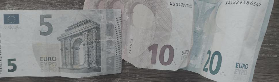 Euro Geldscheine 5, 10 und 20