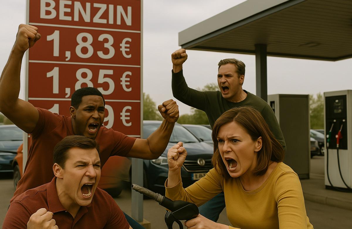 Preiswucher an der Tankstelle: Menschen drehen völlig durch Leute an einer Tankstelle sind sauer